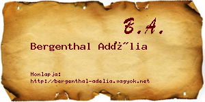 Bergenthal Adélia névjegykártya